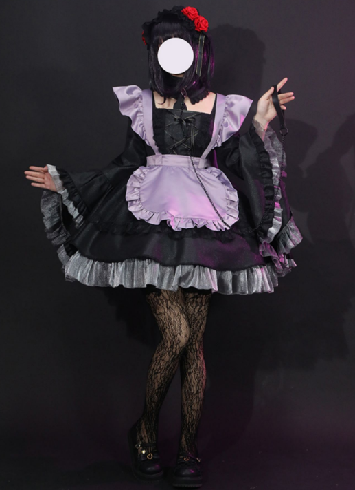 CoCos-SS Anime My Dress-Up Darling Marin Kitagawa Maid Outfit Costume Anime Cosplay Shizuku Kuroe Maid Costume with Cosplay Wig