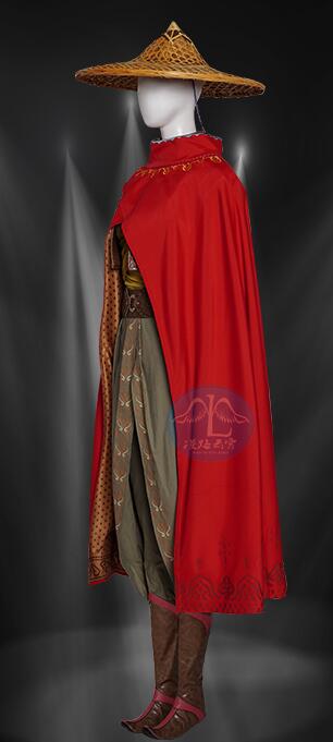 Raya and The Last Dragon Cosplay Costume Raya Battle Suit Women Halloween Outfit Red Cloak Princess Dress Custom Made Chivalrous