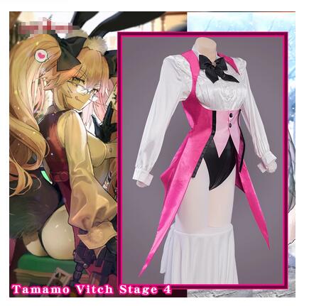 Tamamo Vitch Stage 4 Cosplay Costume Fate/Grand Order FGO 6 Anniversary Full Broken Dress Party Outfits