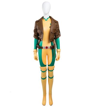 X-Men Rogue Mary Cosplay Roleplay Halloween Costumes For Women Superhero Jumpsuit Jacket Custom Made