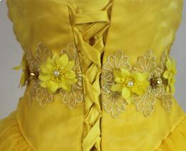 Moive Belle Princess Cosplay Costume Yellow Top Dress For Adults Women Girls Can Be Custom Made