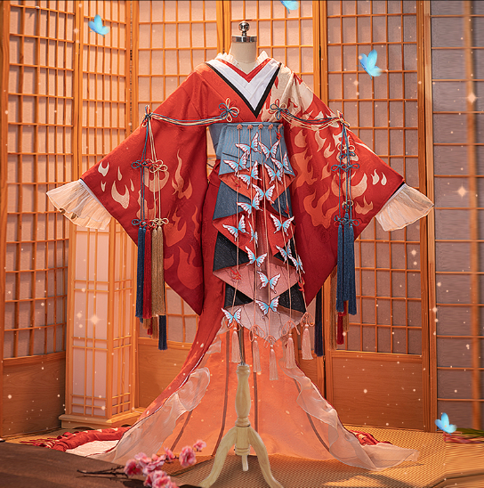 Onmyoji SSR Shiranui Diebu Shaohua Cosplay Costume Shiranui Skin Cosplay Dress Woman Japanese Kimono Outfits Costumes