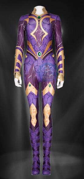 Titans Season 3 Starfire Cosplay Costume Princess Koriand'r Jumpsuit Purple Zentai Suits Women Bodysuit Halloween Party Dress