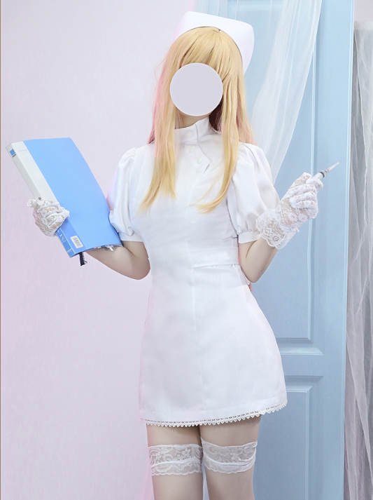 Anime My Dress Up Darling Cosplay Costume Kitagawa Marin White Nurse Uniform Hat Woman Halloween Party Costume