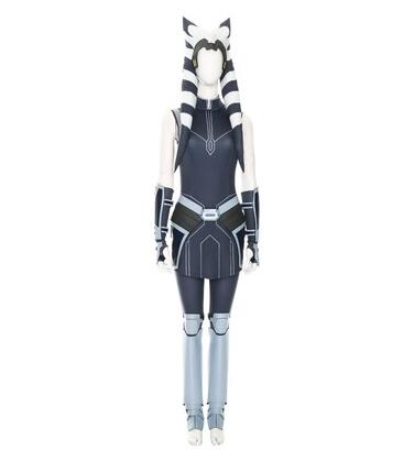 The Clone Wars Season 7 Ahsoka Tano Cosplay Costume with Headgear Ahsoka Costume for Adult Woman Halloween Fancy Hat Party Suit