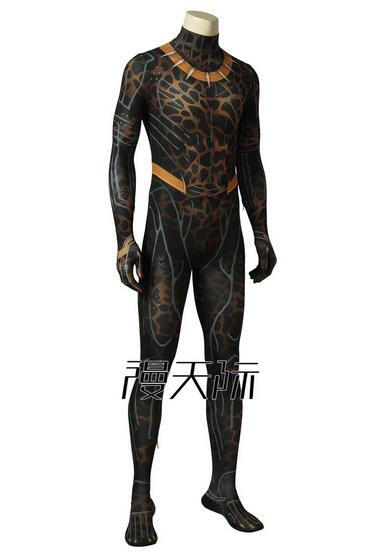 Movie Black Panther Erik Stevens Costume Jumpsuit Cosplay Cosplay Adult Bodysuit Halloween Black Panther Superhero Costume