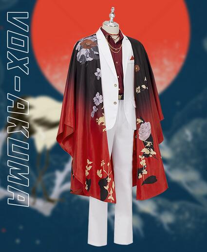 Hololive Vtuber Luxiem Vox Akuma Cosplay Costume Vox Akuma Halloween Party Suit Uniforms outfit anime kimono