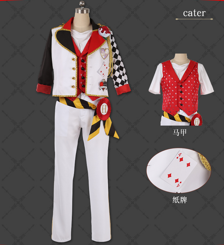Game Twisted Wonderland Diasomni HEARTSLABYUL riddle ace trey deuce Cosplay Costume Red New Outfit