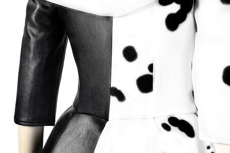 New Movie Cruella Cosplay De Vil Costume Halloween Christmas Carnival Clothing Black White Fashion Outfit For Adult Women