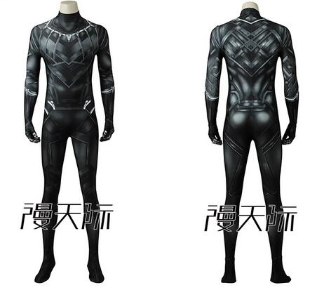 Captain America3 Civil War Black Panther Print Jumpsuit Black Panther Cosplay Costume Bodysuit Movie Halloween Suit