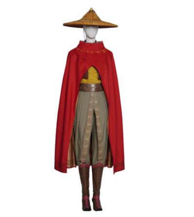 Raya and The Last Dragon Cosplay Costume Raya Battle Suit Women Halloween Outfit Red Cloak Princess Dress Custom Made Chivalrous