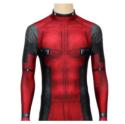 Movie Deadpool Cosplay Wade Wilson Cosplay Costume Deadpool Printed Jumpsuit Red Bodysuit Halloween Superhero Costume