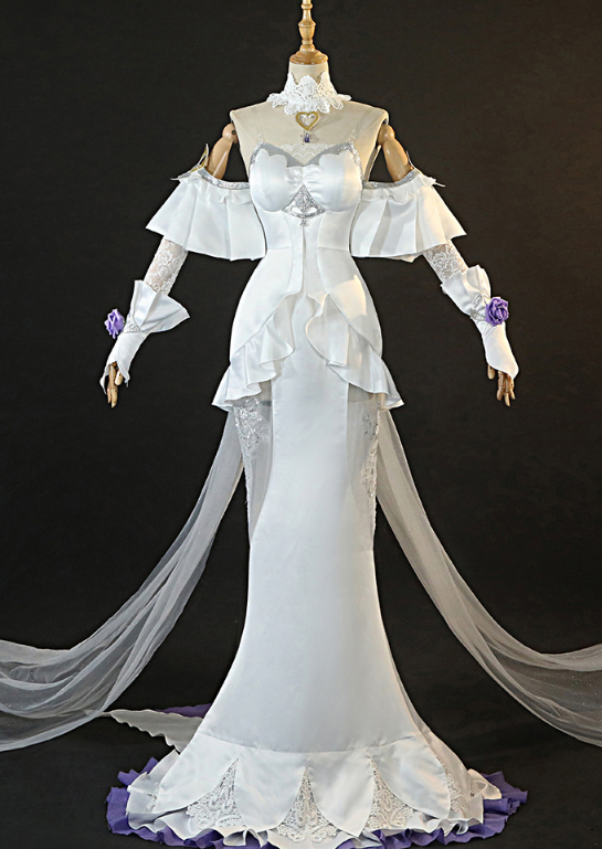 Game Arcane LOL League of Legends Sona Buvelle Cosplay Costume White Wedding Dress Sona Crystal Rose Costume Fancy Women Dress