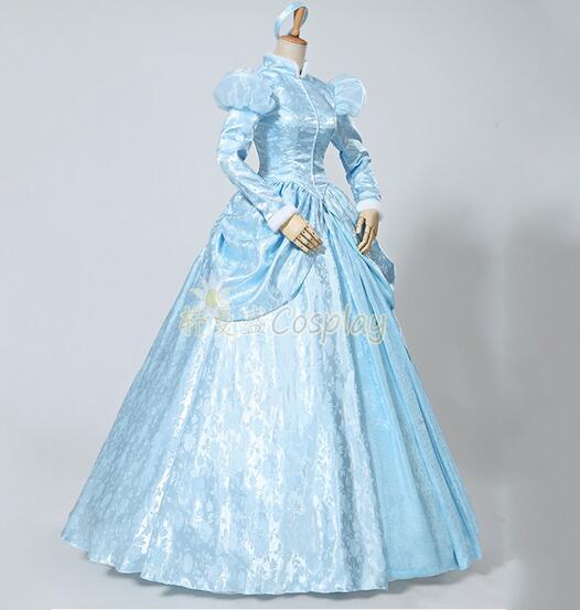 Custom Made Cinderella Costume Fancy Princess Dress Carnival Halloween Cosplay Cinderella Winter Suit Lace Up Corset