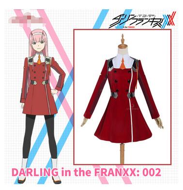 02 Cosplay Zero Two Anime DARLING in the FRANXX: 002 Zero Two Uniform Cosplay Costume Peach Velvet Skin Martial