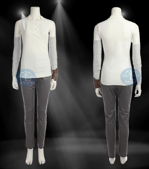 Star 8 Cosplay Rey Cosplay Costume Adult Women Movie The Last Jedi Masquerade Outfit Halloween Custom Made