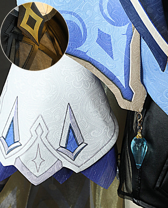 Genshin Impact Eula Lawrence Cosplay Costume Halloween Carnival Wave Flower Knight Funny Costume Glove Jewelry Anime Cosplay Wig