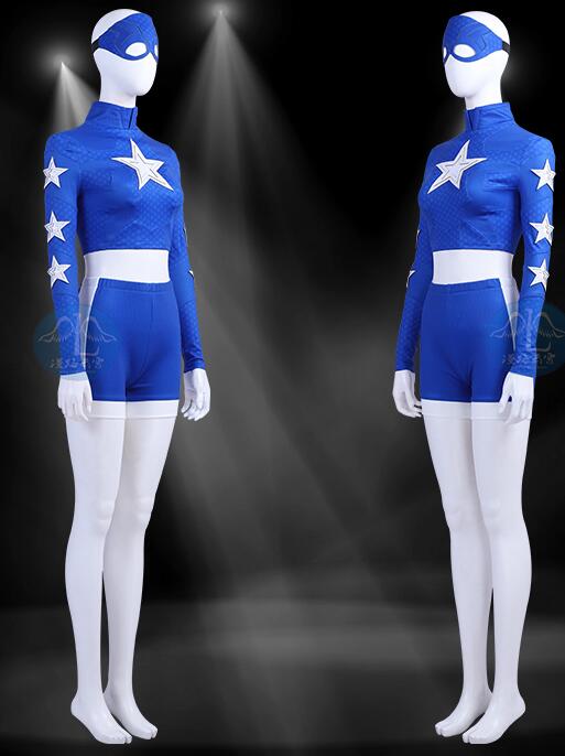 Superhero Stargirl Courtney Whitmore Cosplay Costume Halloween Sexy Outfit Custom Made Star Girl Uniform Blue Bodysuit