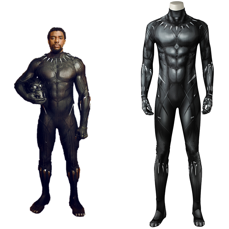 Halloween Black Panther Cosplay Costume 3D Print Adults Kids Newest T'Challa Superhero Zentai Suit Bodysuit Men Party Jumpsuit