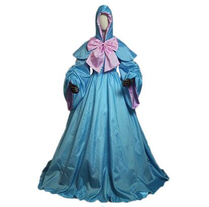 New Arrival Cinderella Fairy Godmother Dress Cartoon Fancy Cosplay Halloween Women Costume Butterfly Coat With Hood