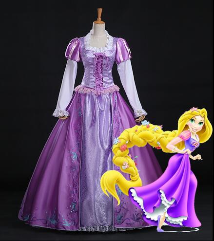 Top Embroidery Cosplay Costume For Adult Rapunzel Princess Costume Dress For Women Halloween Party