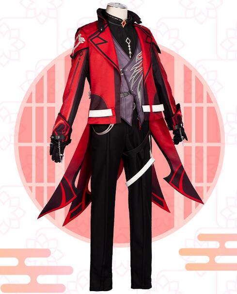Genshin Impact Diluc Cosplay Costume Uniform Wig Anime Halloween Costumes Game Red Dead of Night Skin New Skin