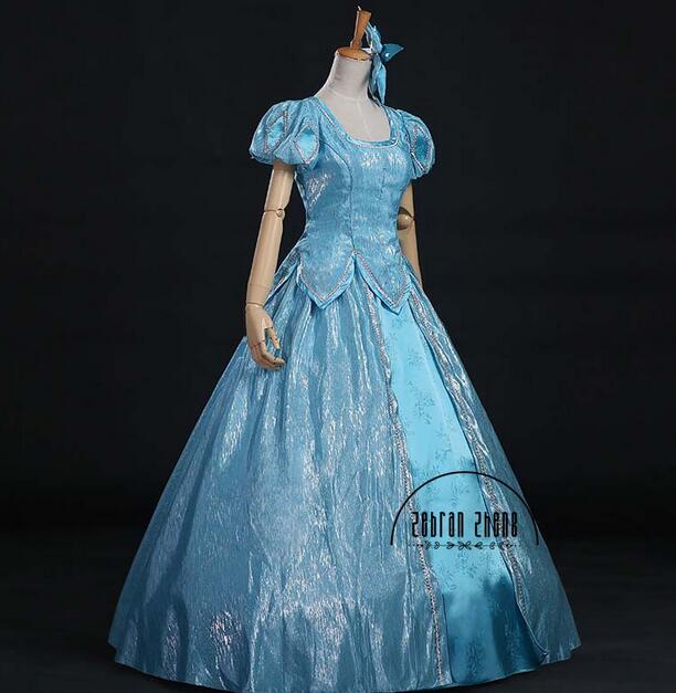 Top Quality New Arrival Ariel Princess Cosplay Costume Blue Dress For Halloween Costumes Custom-Made