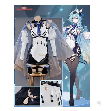 Maid Eula Costume Exclusive Game Genshin Impact Cosplay Eula Maid Dress Costume Halloween Carnival Outfit