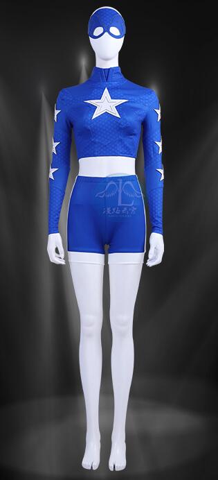 Superhero Stargirl Courtney Whitmore Cosplay Costume Halloween Sexy Outfit Custom Made Star Girl Uniform Blue Bodysuit