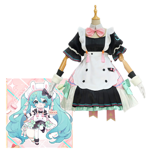 CoCos-S PER-SALE VOCALOID Miku Cosplay Anime Miku Cosplay Costume Lovely Maid Dress Uniform Cute Sexy Dress for girl woman Party
