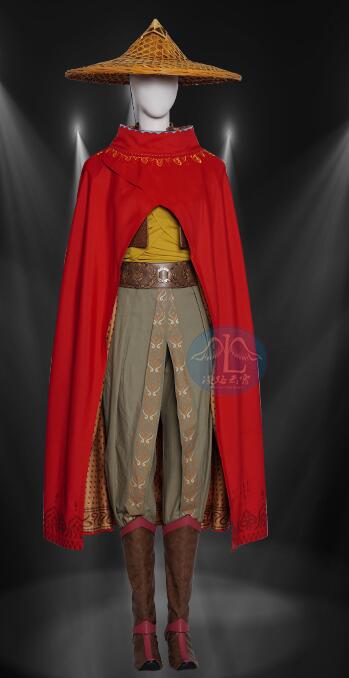 Raya and The Last Dragon Cosplay Costume Raya Battle Suit Women Halloween Outfit Red Cloak Princess Dress Custom Made Chivalrous