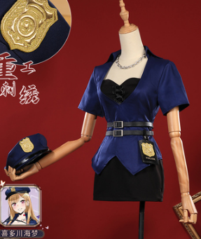 Anime Cosplay My Dress-Up Darling Kitagawa Marin Policewoman Cosplay Costume Woman Sexy Jumpsuits Dress Cosplay