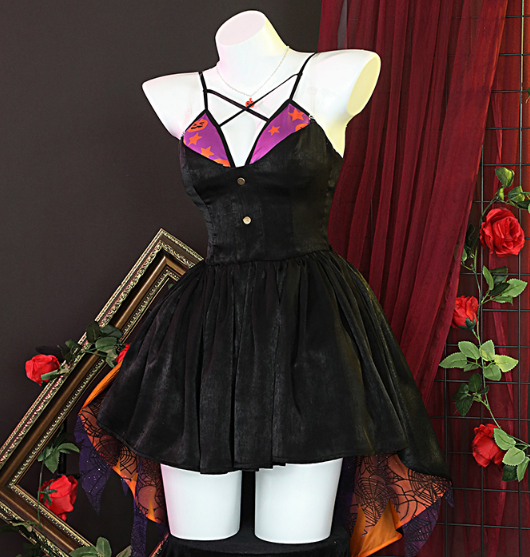 Kitagawa Marin Cosplay Costume Anime My Dress-Up Darling Cosplay Maid Skirt Halloween Black Dress Full Set Pumpkin Hat