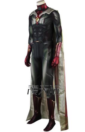 Movie Avengers Infinity War Vision Costume Cosplay Sdult Bodysuit Vision Cosplay Print Suit Halloween Costume