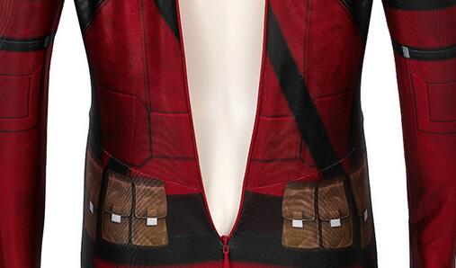 Movie Deadpool Cosplay Costume Kids Red Bodysuit Set Wade Winston Wilson Cosplay Halloween Rave Party Costume