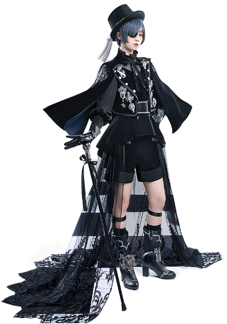 CoCos-SSS Anime Black Butler 15th Anniversary Ciel Cosplay Suit Black Butler 15th Cosplay Ciel Costume Suit and Cosplay Wig