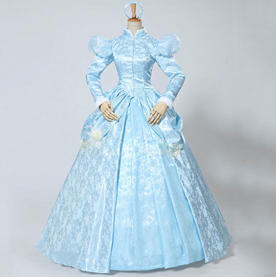 Custom Made Cinderella Costume Fancy Princess Dress Carnival Halloween Cosplay Cinderella Winter Suit Lace Up Corset