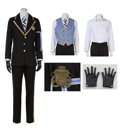 New! Twisted Wonderland OCTAVINELLE Azul Floyd Jade School Unoforms Cosplay Costume Halloween Cos Party Uniforms H