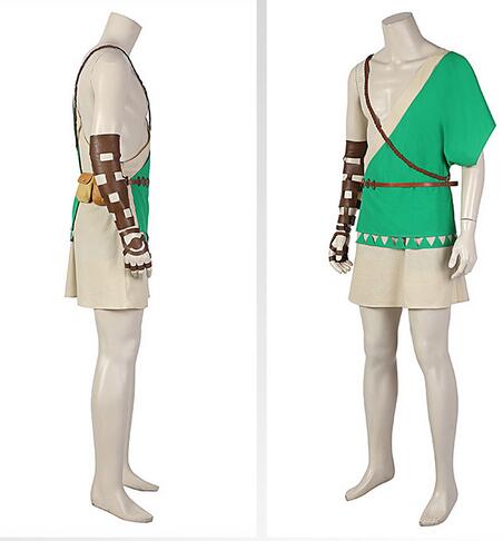 Link Cosplay Costume Zelda Breath of the Wild Link Outfit with Shoes for Halloween Custom Made