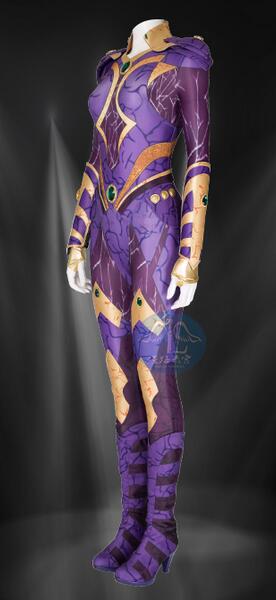 Titans Season 3 Starfire Cosplay Costume Princess Koriand'r Jumpsuit Purple Zentai Suits Women Bodysuit Halloween Party Dress