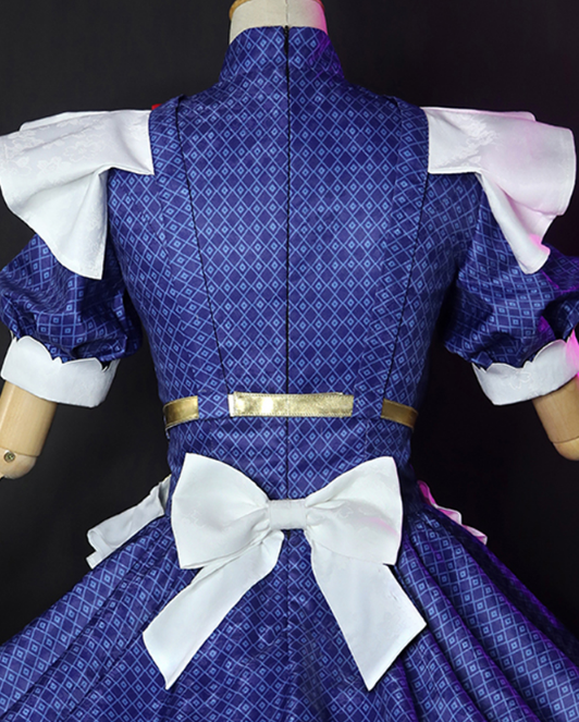 The Game Arena of Valor Cos Daji Cute Maid outfit coffee star Cosplay Women's Deep blue Maid Costume B