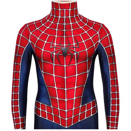 Spider-Man Cosplay Costume Kids Stretch Bodysuit Set Tobey Maguire Cosplay Halloween Carnival Party Spiderman Costume Full Set