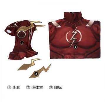 Barry Allen The Flash Cosplay Costumes Spandex Zentai Jumpsuits With Latex Mask Tights Bodysuits For Halloween JusticeMen