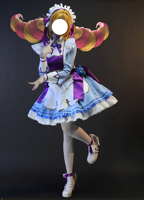 LOL Gwen Cosplay Costume Game Cafe Cuties Gwen Maid Cosplay Costume Maid Dress Lolita Dress for Women Girls
