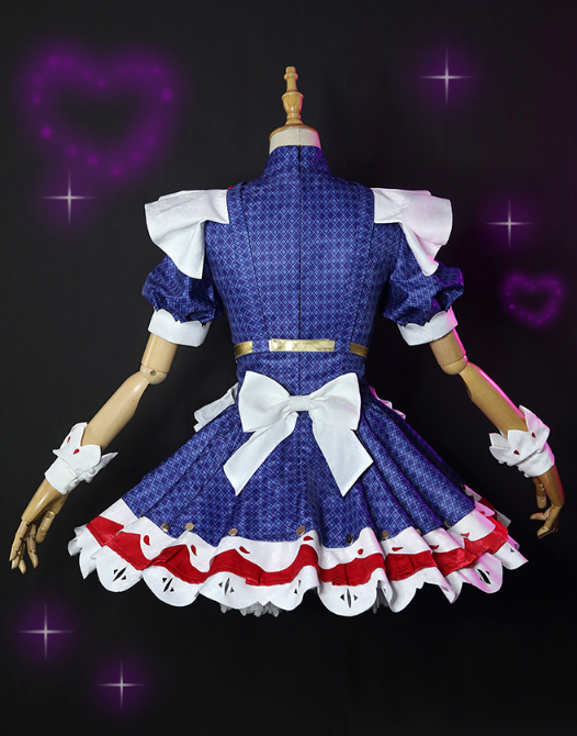 The Game Arena of Valor Cos Daji Cute Maid outfit coffee star Cosplay Women's Deep blue Maid Costume B
