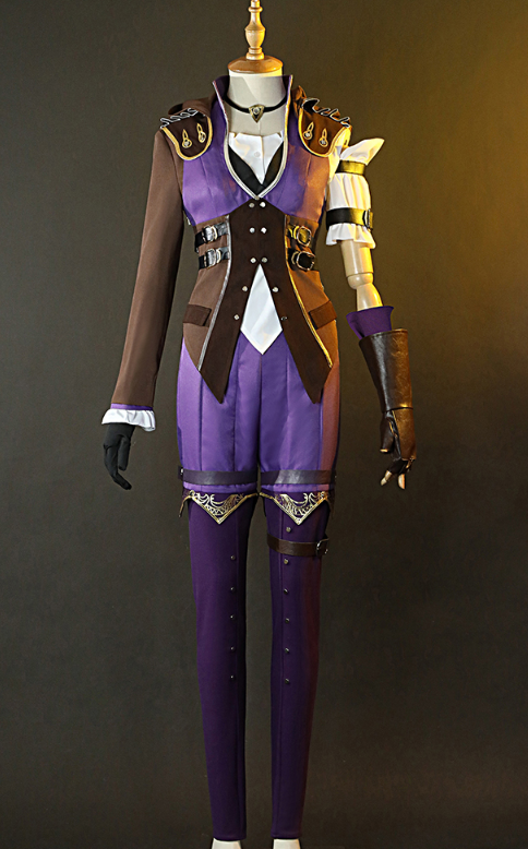 Anime Game LOL Caitlyn Violet Battle Of Two Cities Suit Daily Uniform Cosplay Costume Halloween Women Caitlyn Kiramman