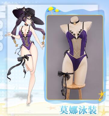 Game Genshin Impact Cosplay Mona Swimsuit Costume Exclusive Authorization Genshin Impact Fanart Mona Swimsuit Cosplay