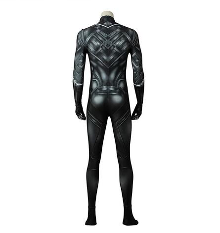 Captain America3 Civil War Black Panther Print Jumpsuit Black Panther Cosplay Costume Bodysuit Movie Halloween Suit