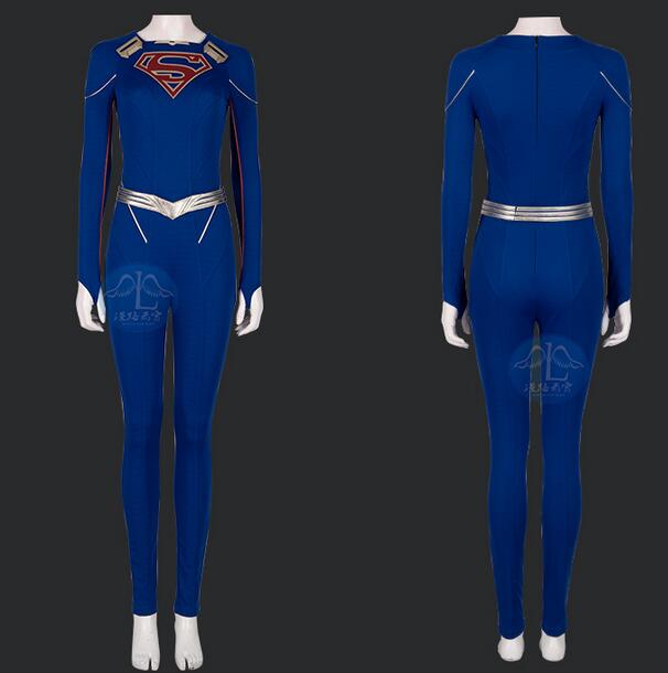 Supergirl Cosplay Costume Adults Cosplay for Women Leather Suit Sexy Jumpsuit Custom Made with Boots Cloak Halloween Party