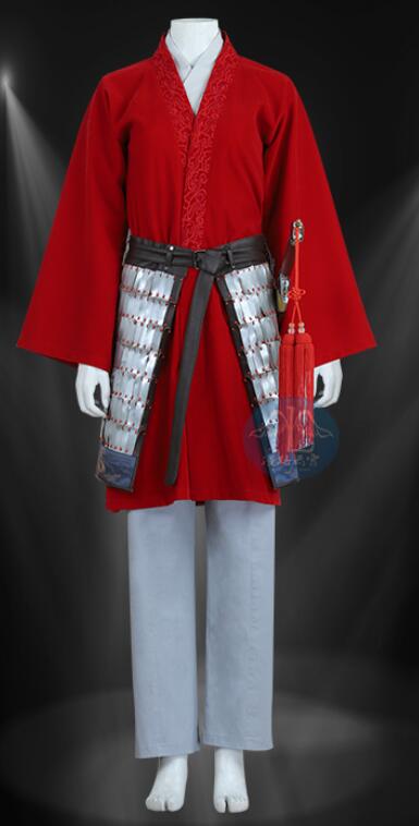 Movie Mulan Cosplay Costume Princess Hua Mulan Red Gown Dress Fa Mu Lan Chinese Ancient Style Suit Halloween Outfit